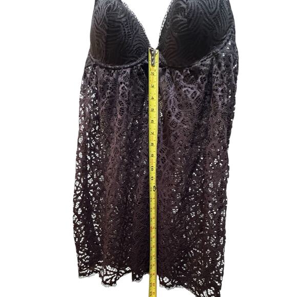 Black Lace Lingerie Babydoll 1X Fairycore Whimsygoth Goth Coquette Lace - Picture 8 of 10